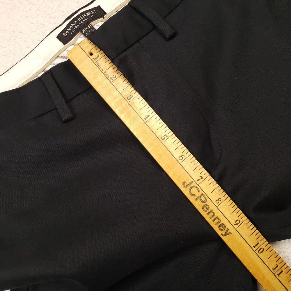 Banana Republic Fulton Skinny Fit Pants Mens 28x30 Black Chino Stretch Business